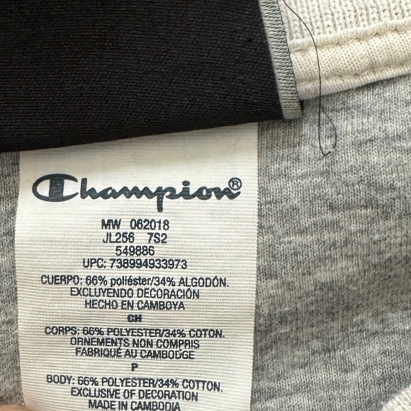CHAMPION Jacket SHERPA FLEECE BOMBER Logo Patches Script Relaxed Lined Sz Small - Picture 6 of 9